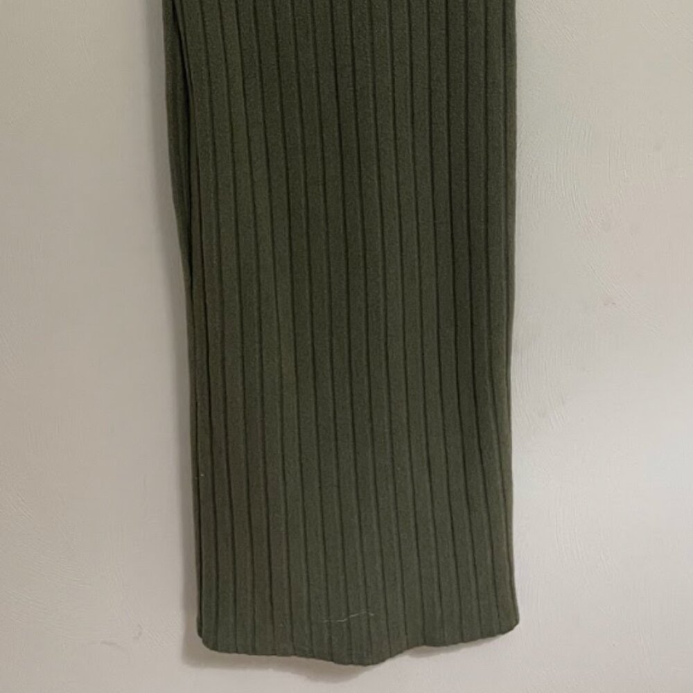 Olive Green Ribbed Knit Midi Tank Dress - Small - For a good cause! - Picture 3 of 4
